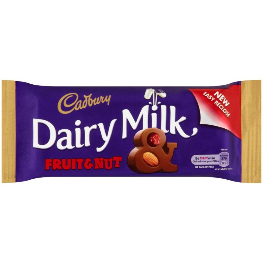 Cadbury Dairy Milk Fruit & Nut 48Piece Box Candy Ireland's